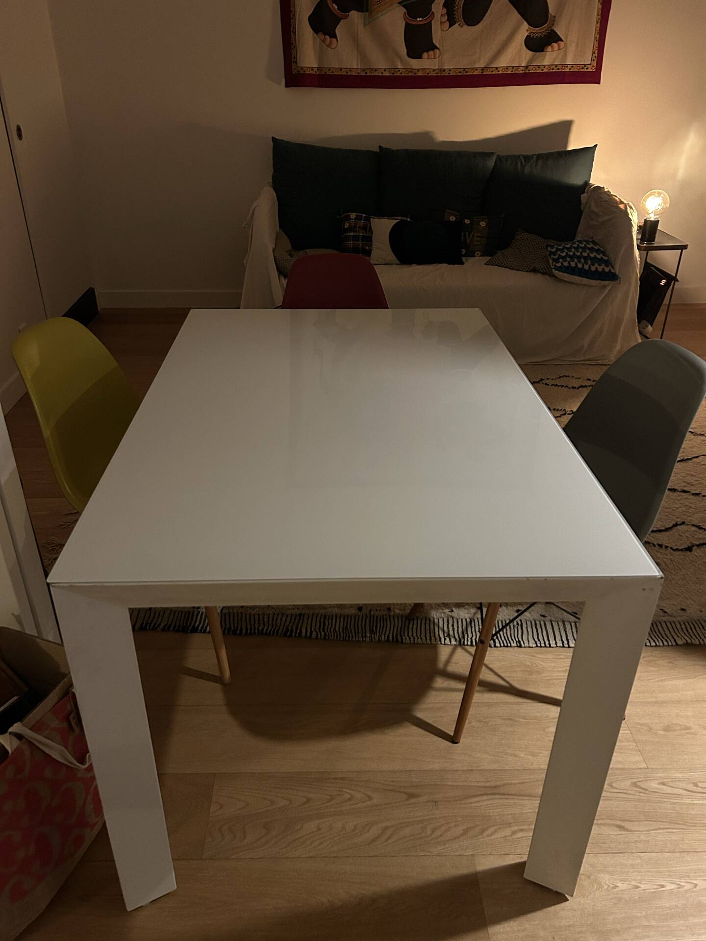 Office design albed nile – white glass – 120x80 cm