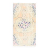 Tapis vintage turc Oushak fait à la main en laine et coton orange 100x195