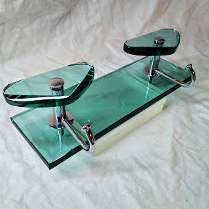 Max Ingrand coat rack sandher for Fontana Arte, green glass