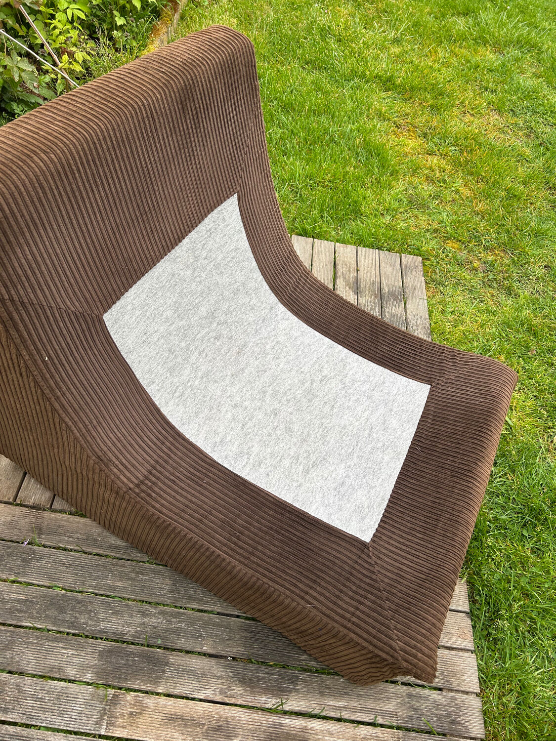 Vintage 1970s brown corduroy armchair