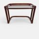 Vintage nesting tables in rattan and smoked glass by Flecht-Atelier Schütz.