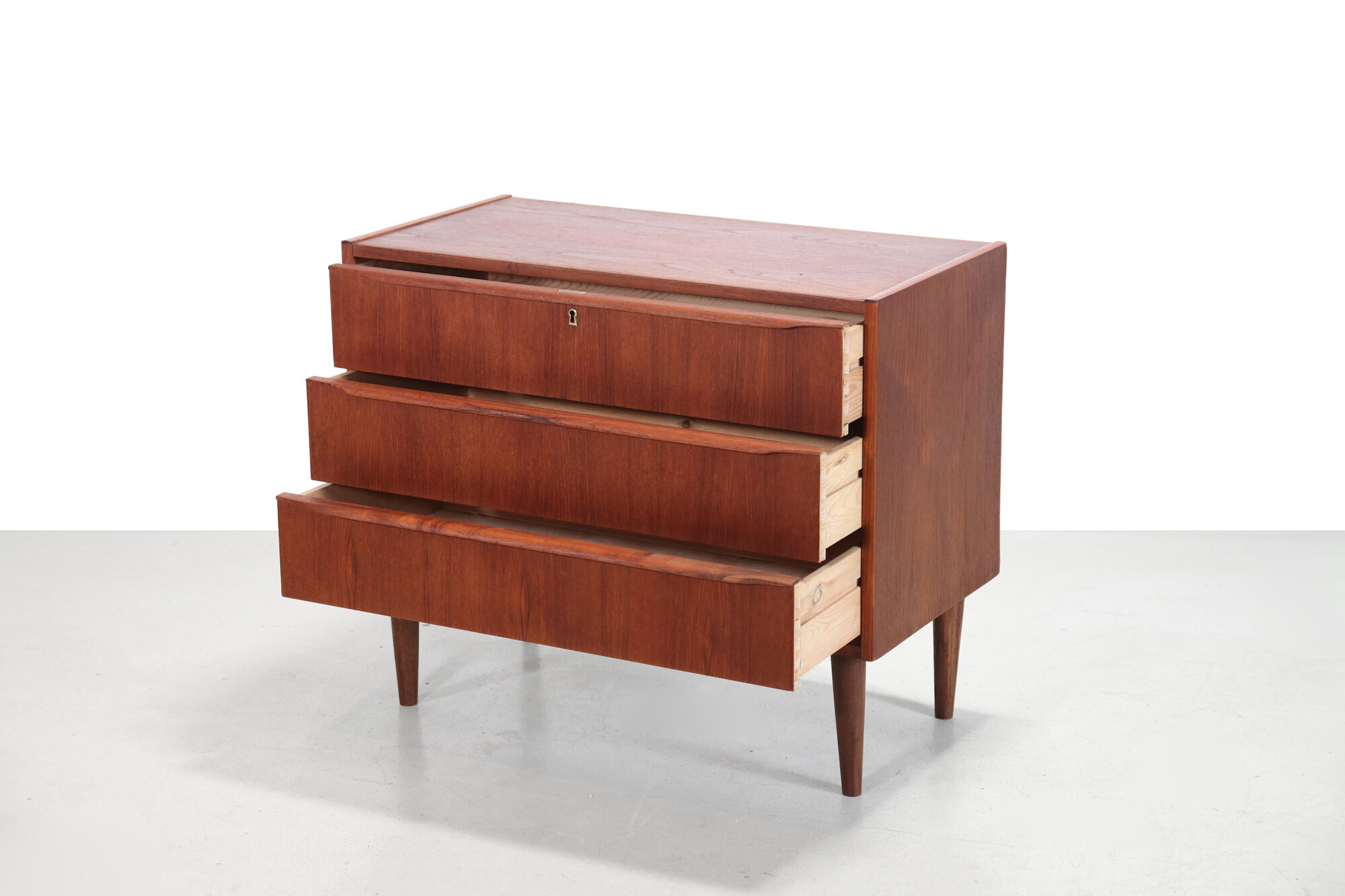 Vintage Danish teak wooden chest of drawers