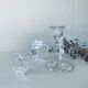 Pair of glass candle holders