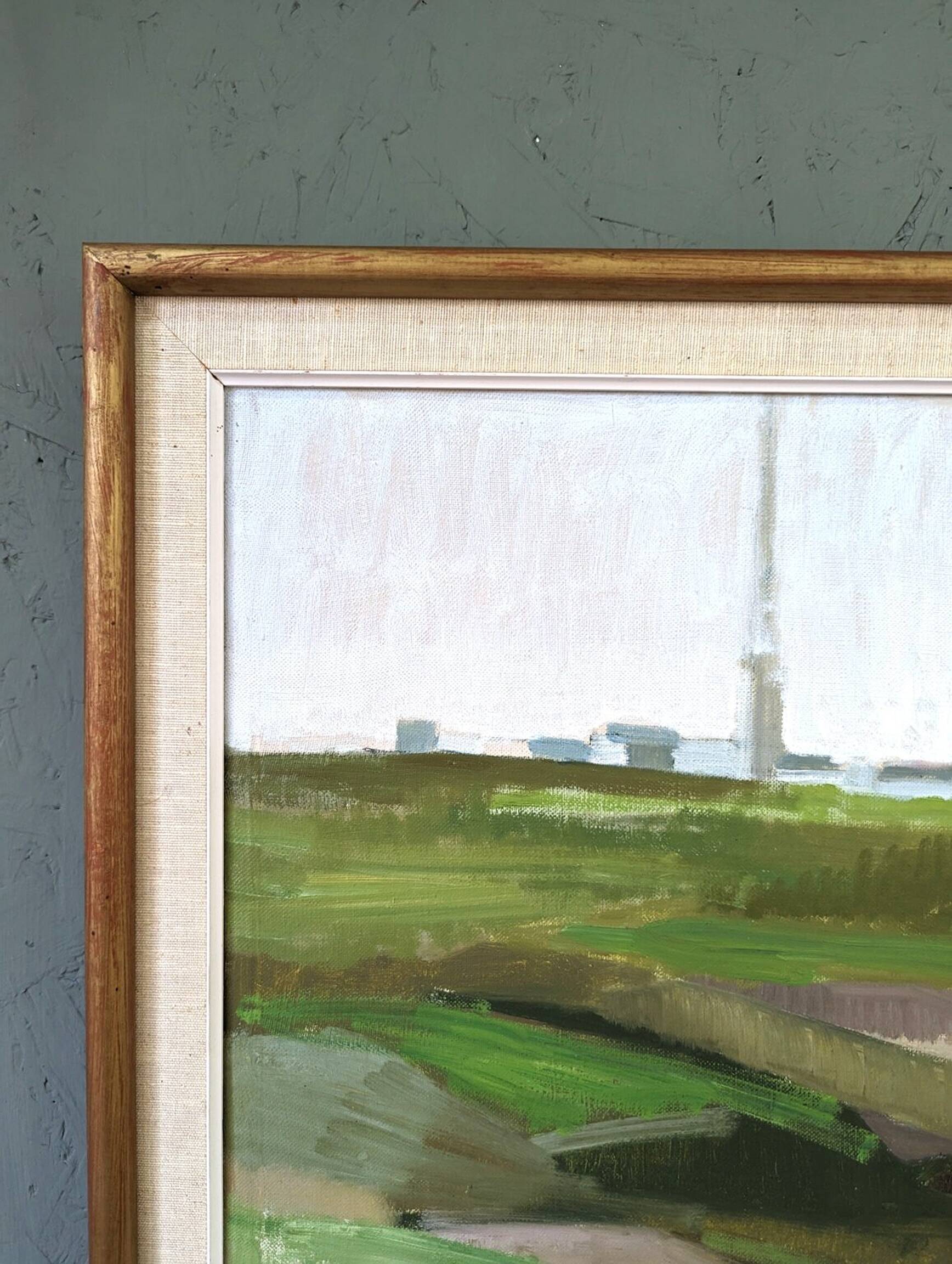 1961 Mid-Century Modern "Brittany" Vintage Expressionist Landscape Oil Painting, Framed