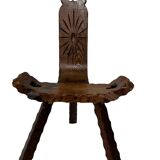 Vintage Spanish chair stool brutalist design