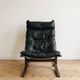 Vintage Siesta armchair by Ingmar Relling for Westnofa in black leather.