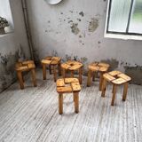 Set of 6 Olof Ottelin stools, Finland 1950.