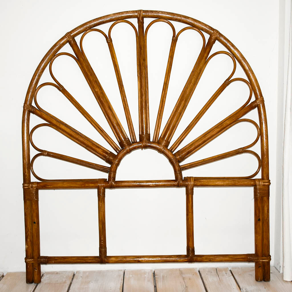 Brown rattan headof 1 seat 1 person L 100 cm vintage