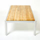 Coffee table chrome aluminum travertine yellow George Ciancimino 1975