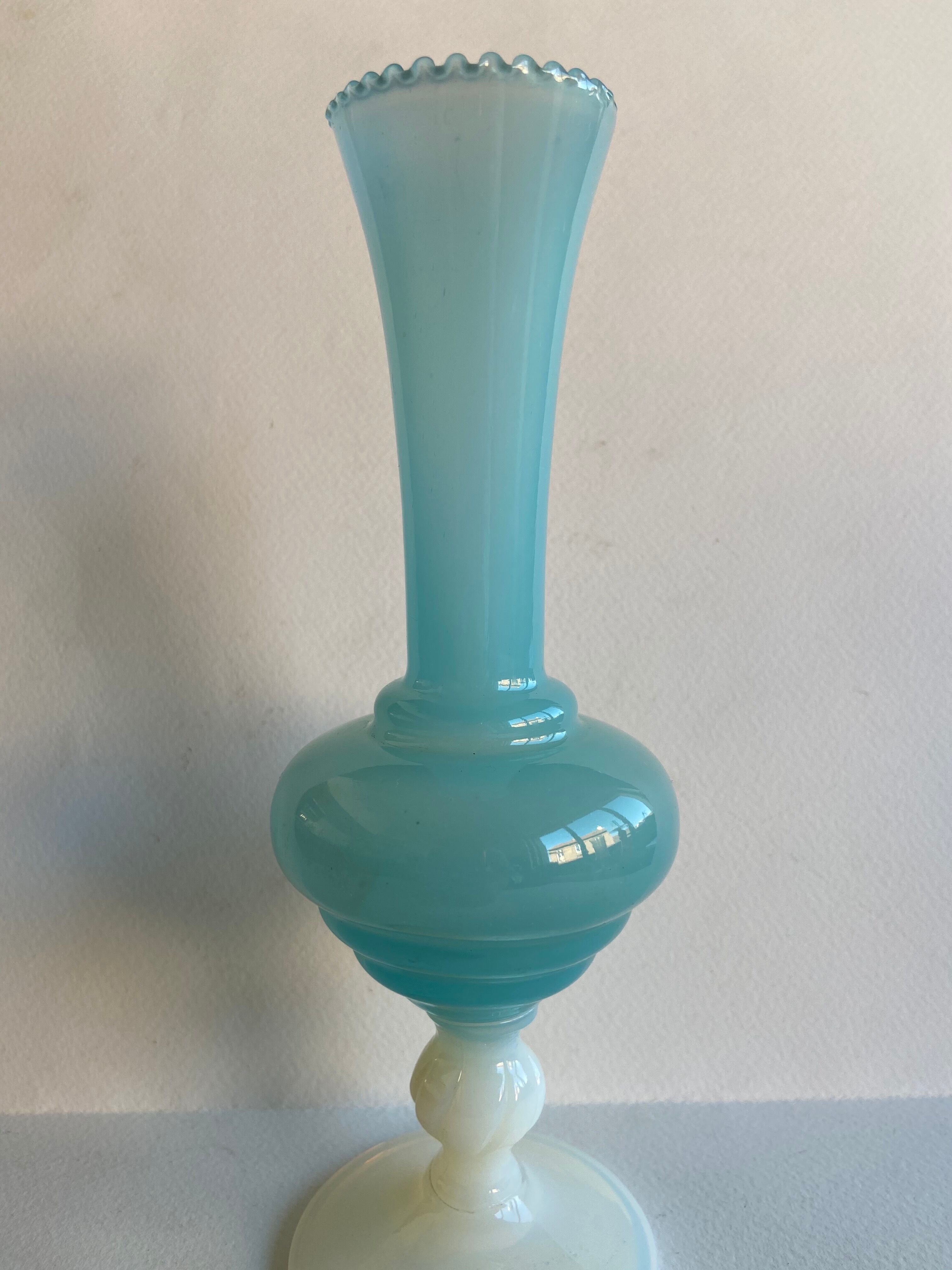 Blue opaline vase