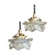 Pair of Art Deco glass rose petals