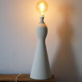 White ceramic table lamp - manufacture of Lunéville