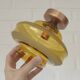 1 of 2 hand blown amber glass ceiling lights / redesign vintage wall lamps