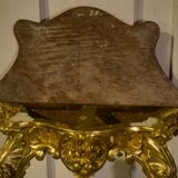 Console en bois doré et marbre XIXème