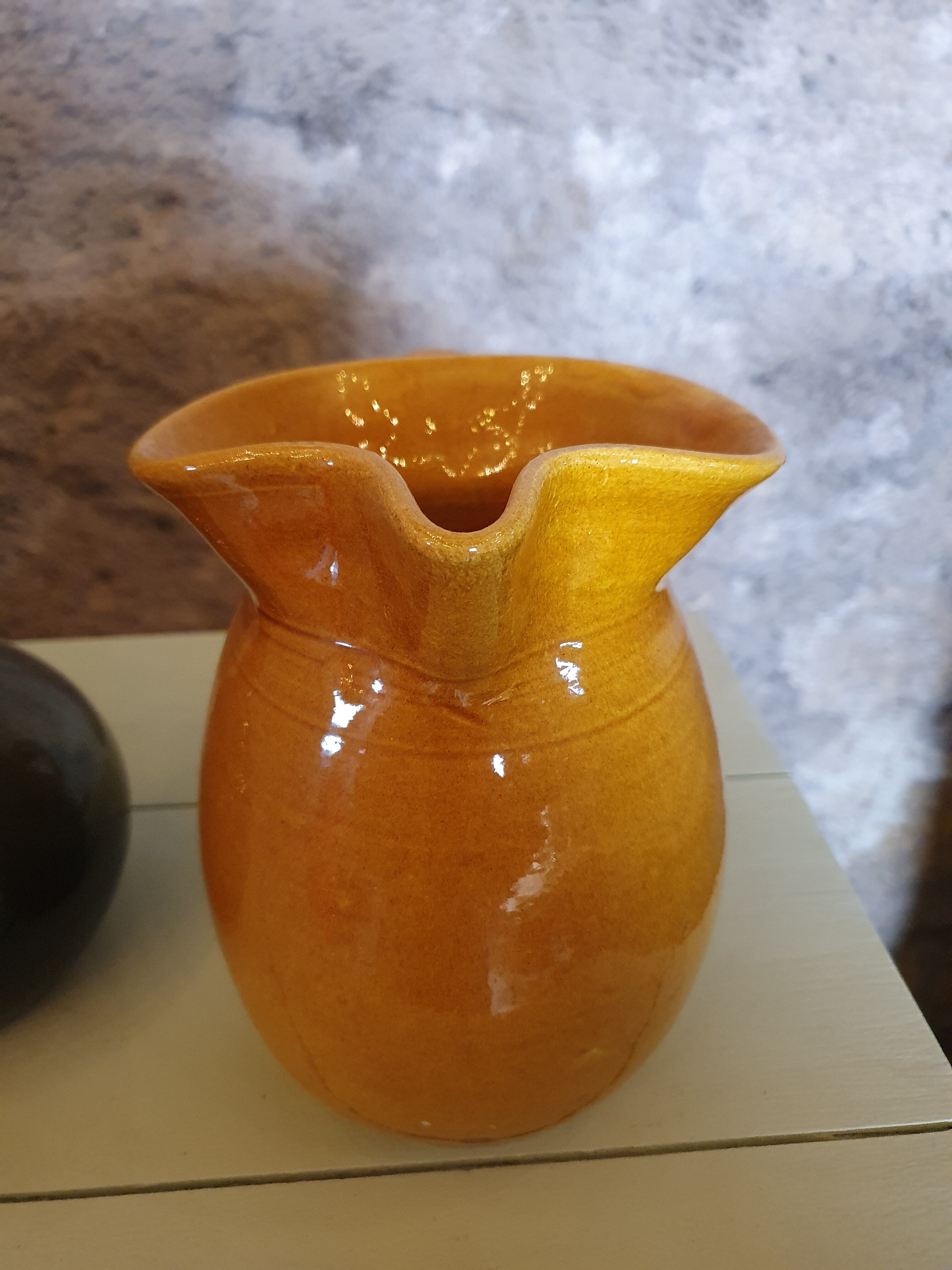 Mustard yellow sandstone decanter