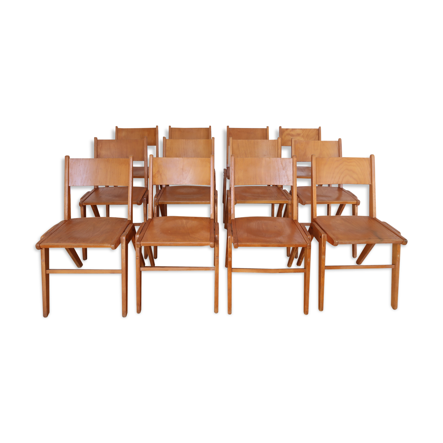 Set of 12 Scandinavian chairs compass feet