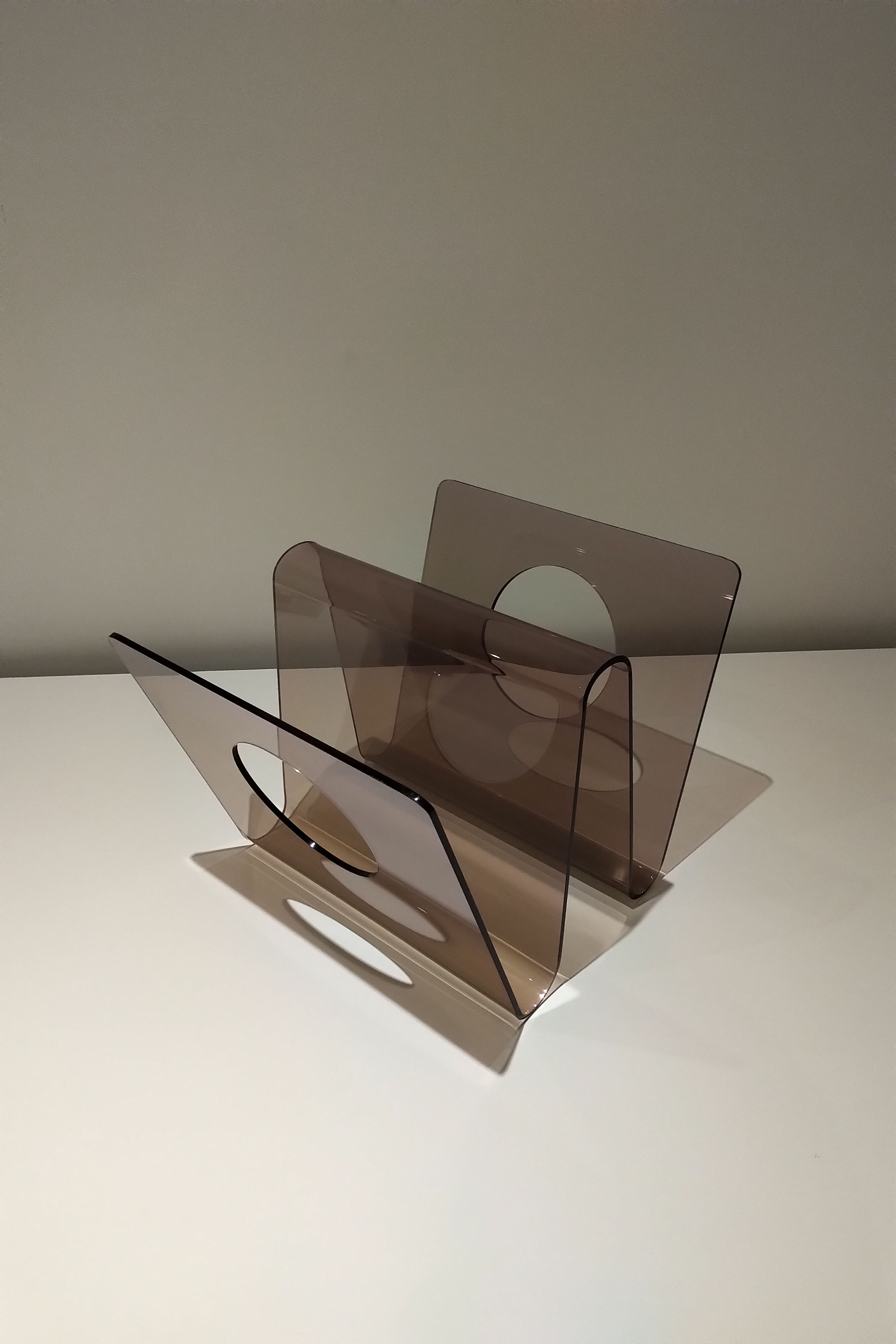 Michel Dumas plexiglass design magazine holders, 1970s