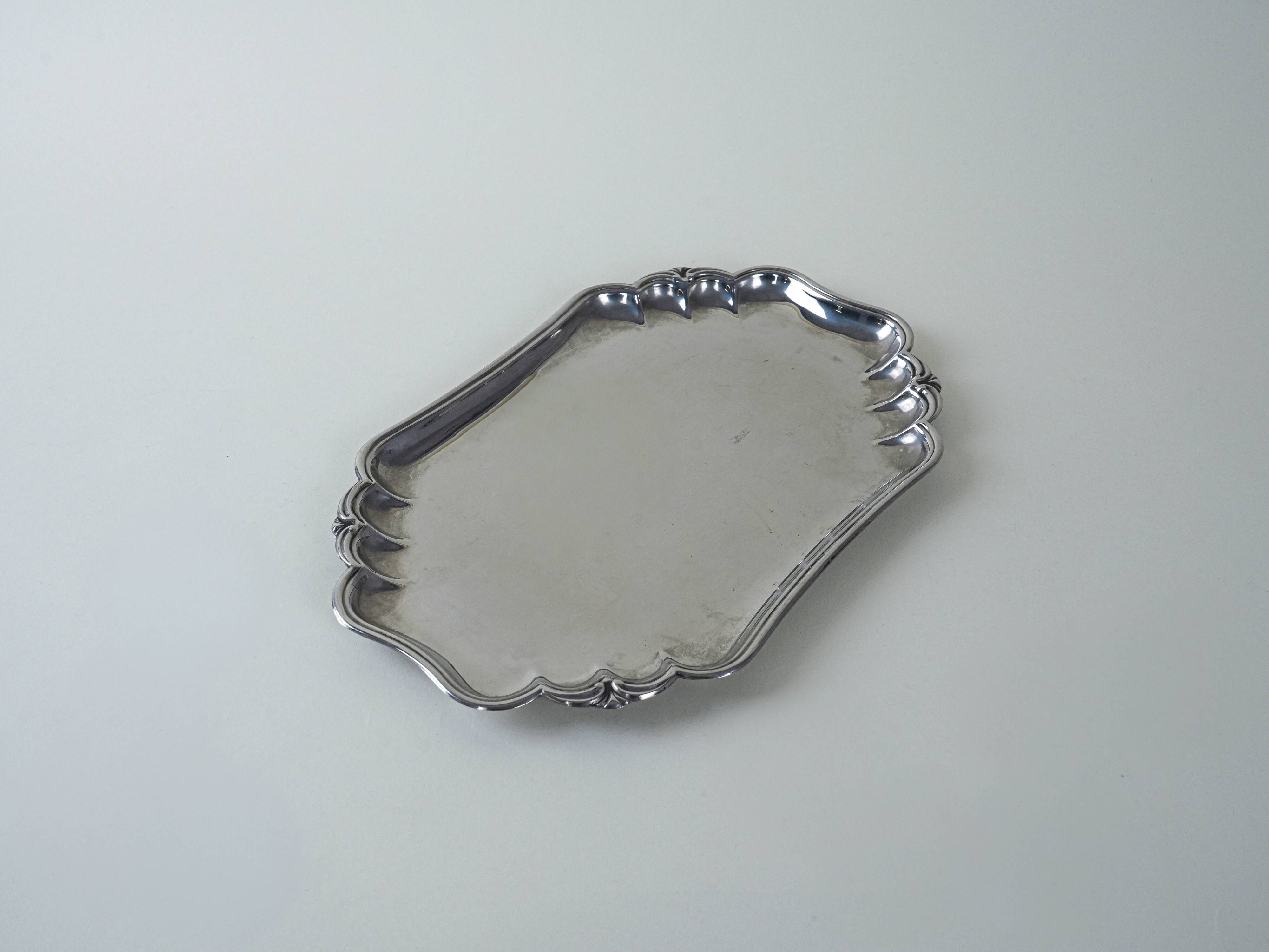 Mirrored stainless steel tray, Danish design, 1970s, production: Denmark