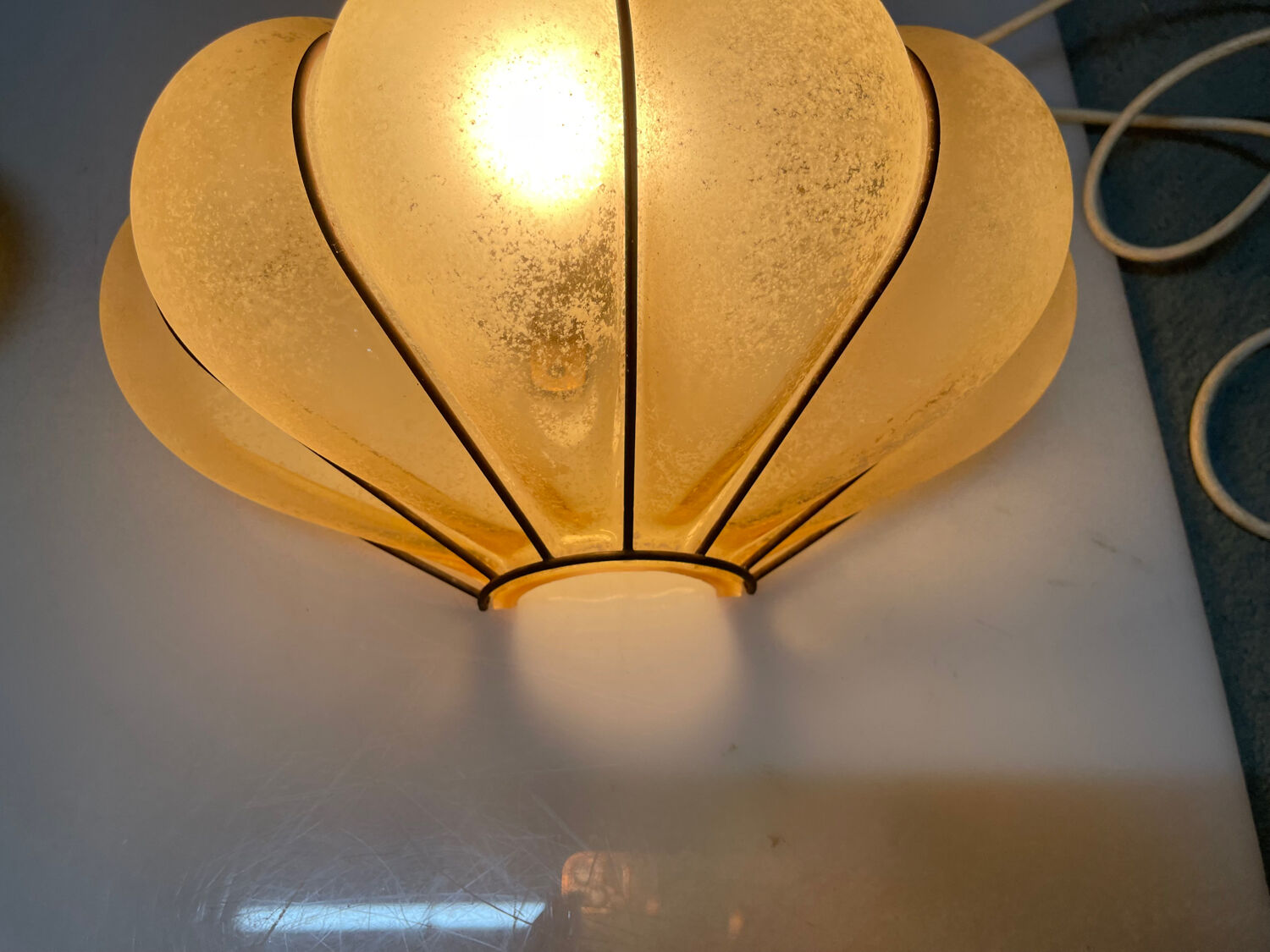 Wrought Iron & Murano Glass Wall Sconces, Italy, 1960s, Set of 2 