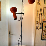Lampadaire original deux spots orange 1970