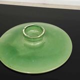 Vintage 50s-60s dish in green enamelled terracotta