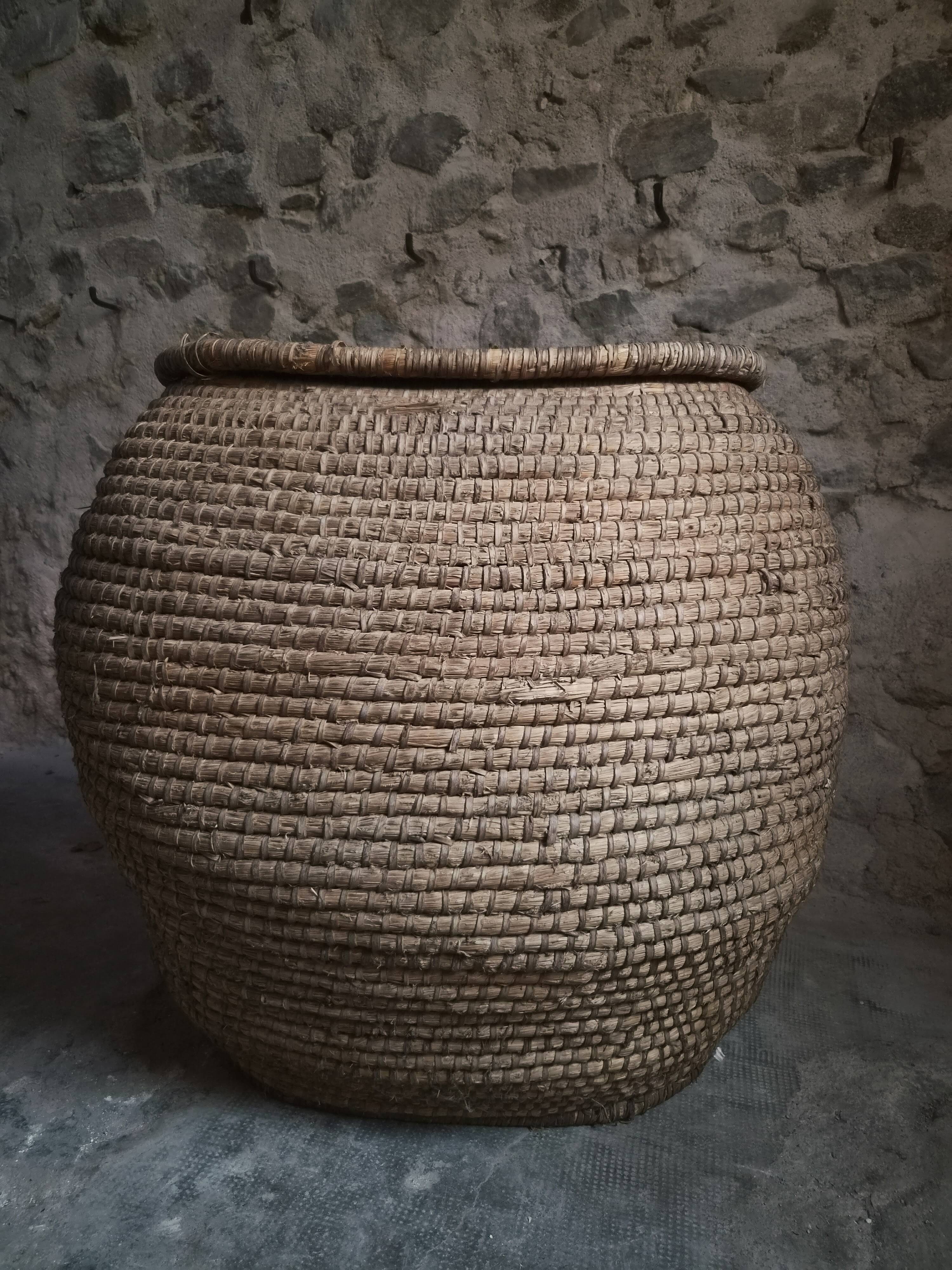 Panier à grains français ancien – Auvergne, vers 1900