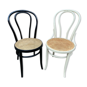 Paire de chaises bistrot viennoise bois courbé