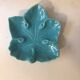 Turquoise earthenware candle holder and ashtray