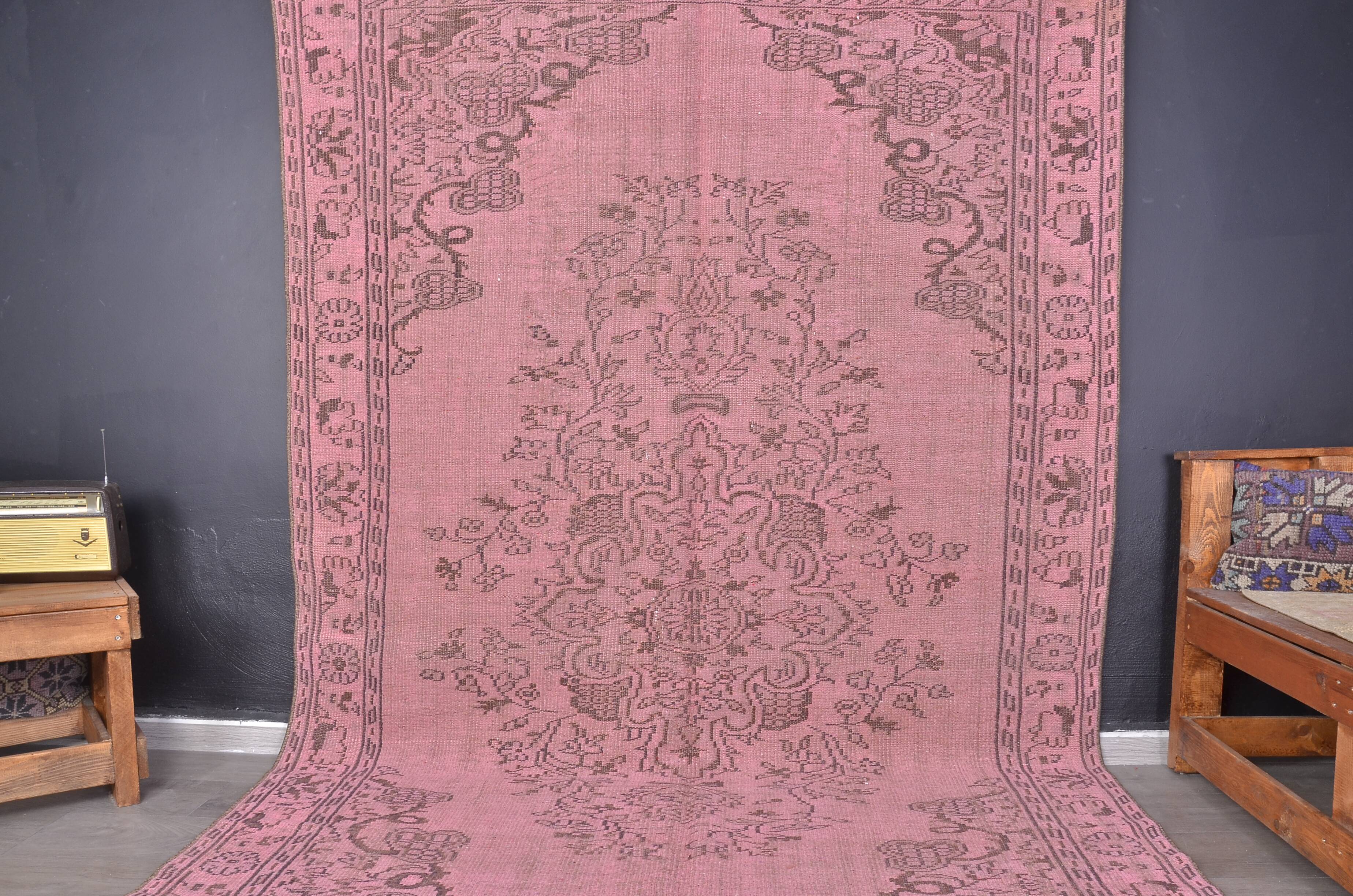 Pink Oushak Turkish Carpet sku 1129