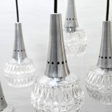 Chandelier suspension waterfall 5 globes Philips 1960-70