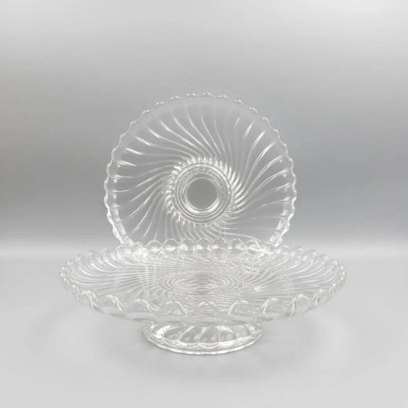 Baccarat, pair of compotiers, fruit bowls model Bamboo