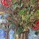 Bouquet de fleurs, technique au couteau, signé