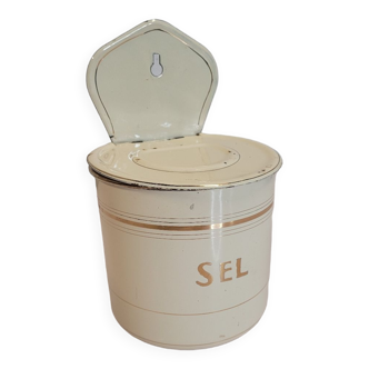 Enameled salt box