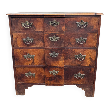 Commode en bois de burl vintage
