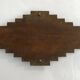 Diamond-shaped wood and brass tray