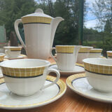 Old coffee service with yellow decor