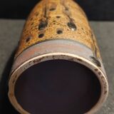 Vase en grès pyrité non signé céramique XXème