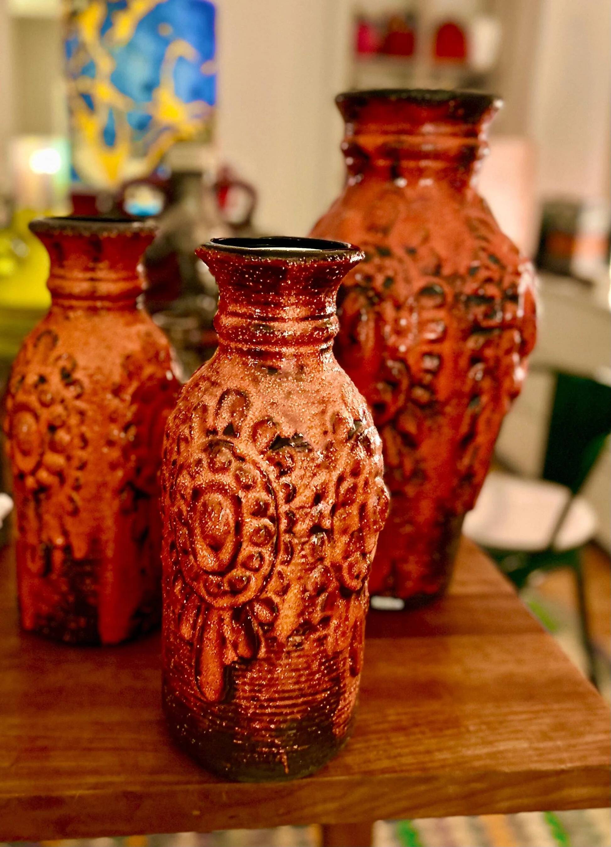 Large Vintage Fat Lava Vase Table Lamp by Carstens Tönnieshof - WGP