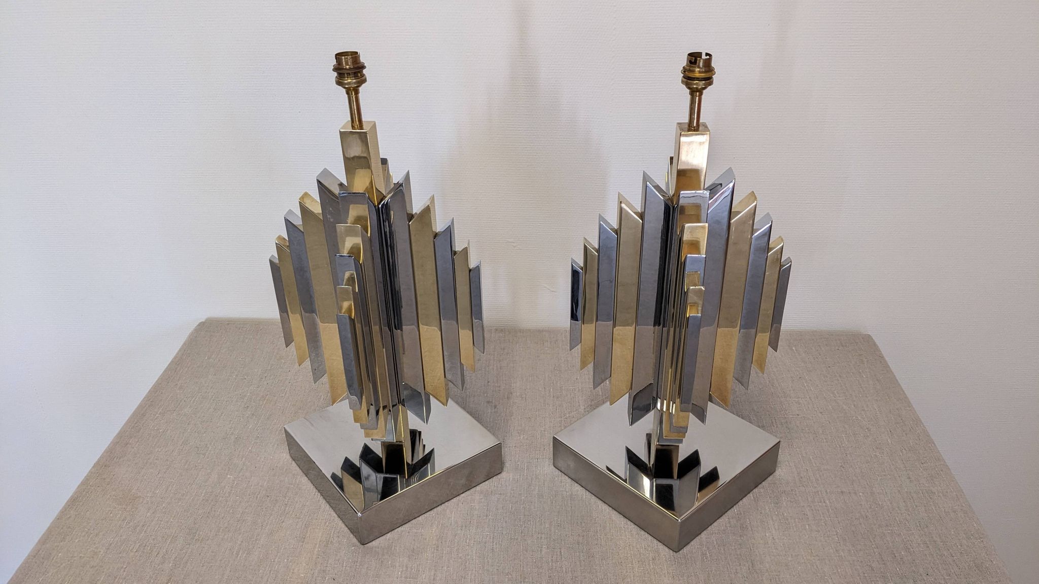 Pair of Cactus lamp bases by Les Ateliers La Boétie, France 1974