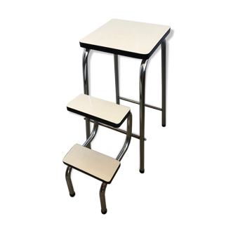 Stepladder formica ivory and black 60