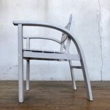 Vintage white children's chair - light grey 1950