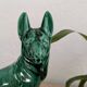 Set of green Art Deco ceramics - Large Pheasant & Shepherd Dog Vinta