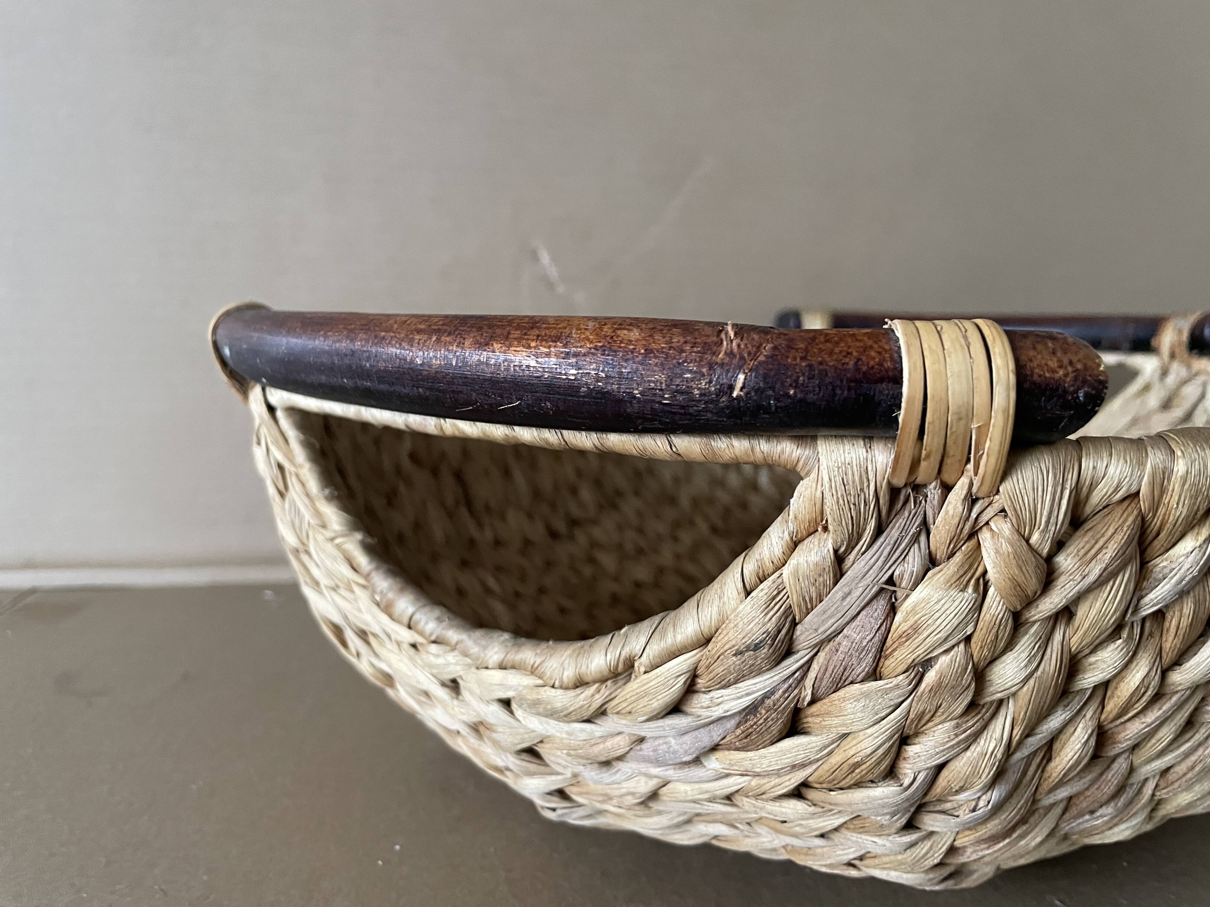 Large basket made of woven water hyacinth