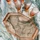 Vintage pink glass liquor service