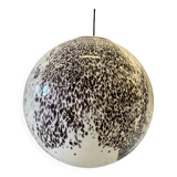 Brown and Beige Murrine Milky-White Sphere in Contemporary Murano-Style Glass