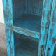 Glass cabinet in old blue wood