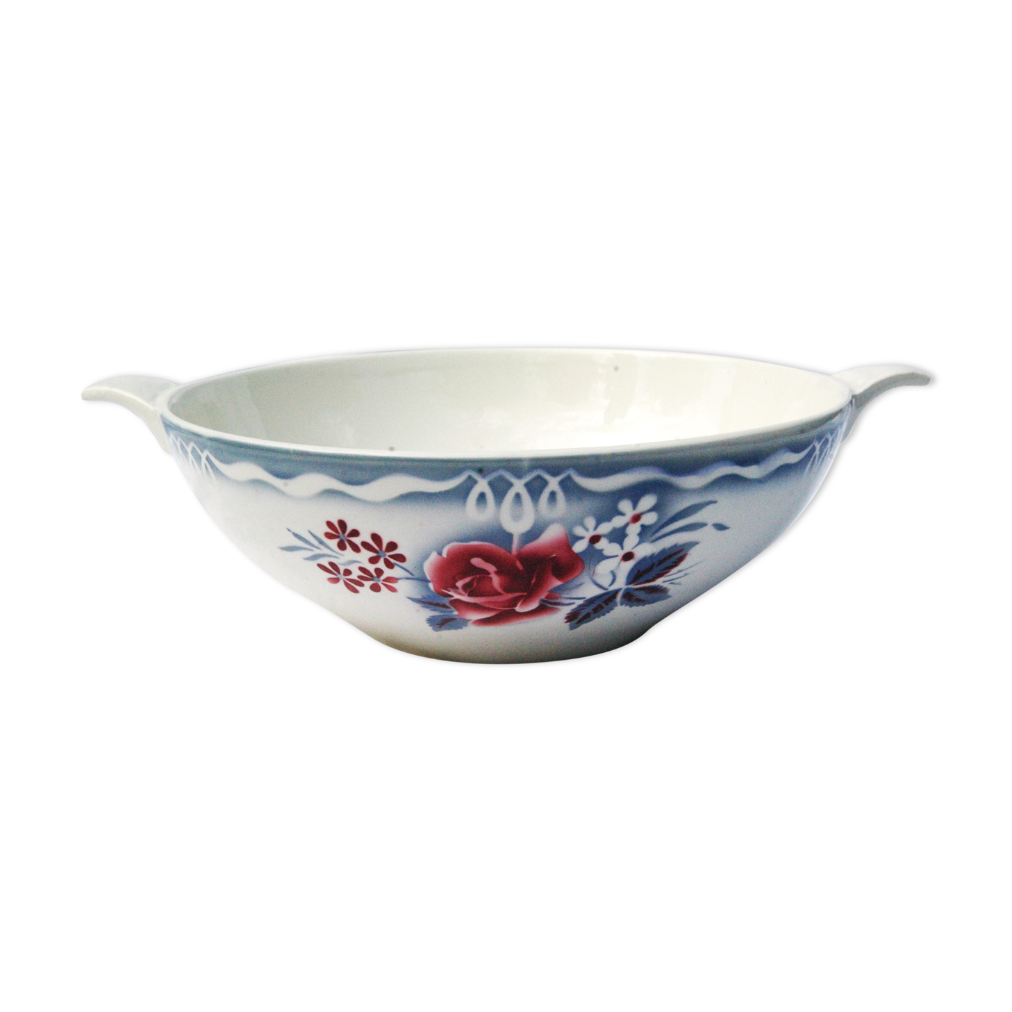 Vintage salad bowl in earthenware from Digoin Sarreguemines model Olga