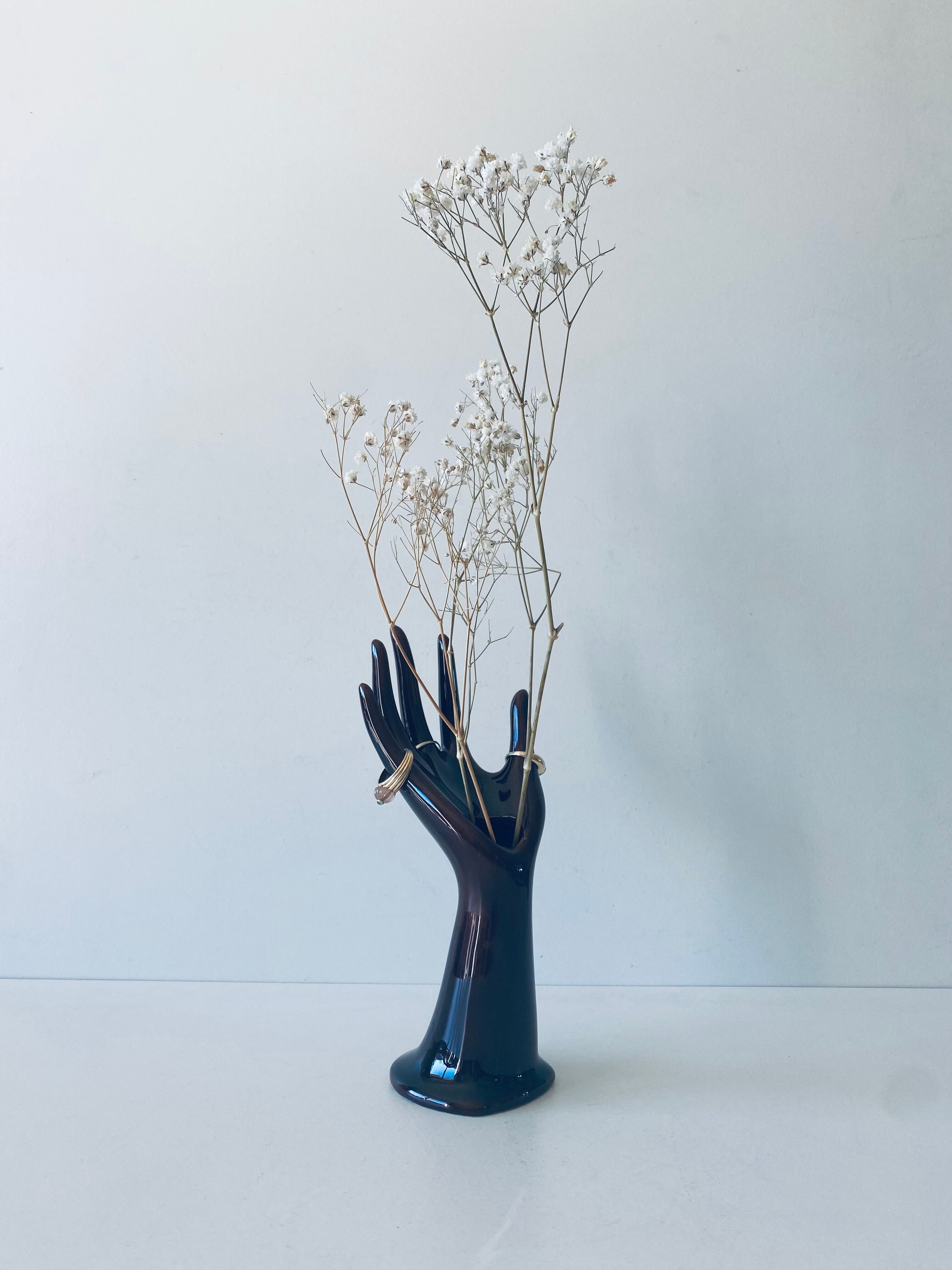 Hand vase and ceramic jewelry holder