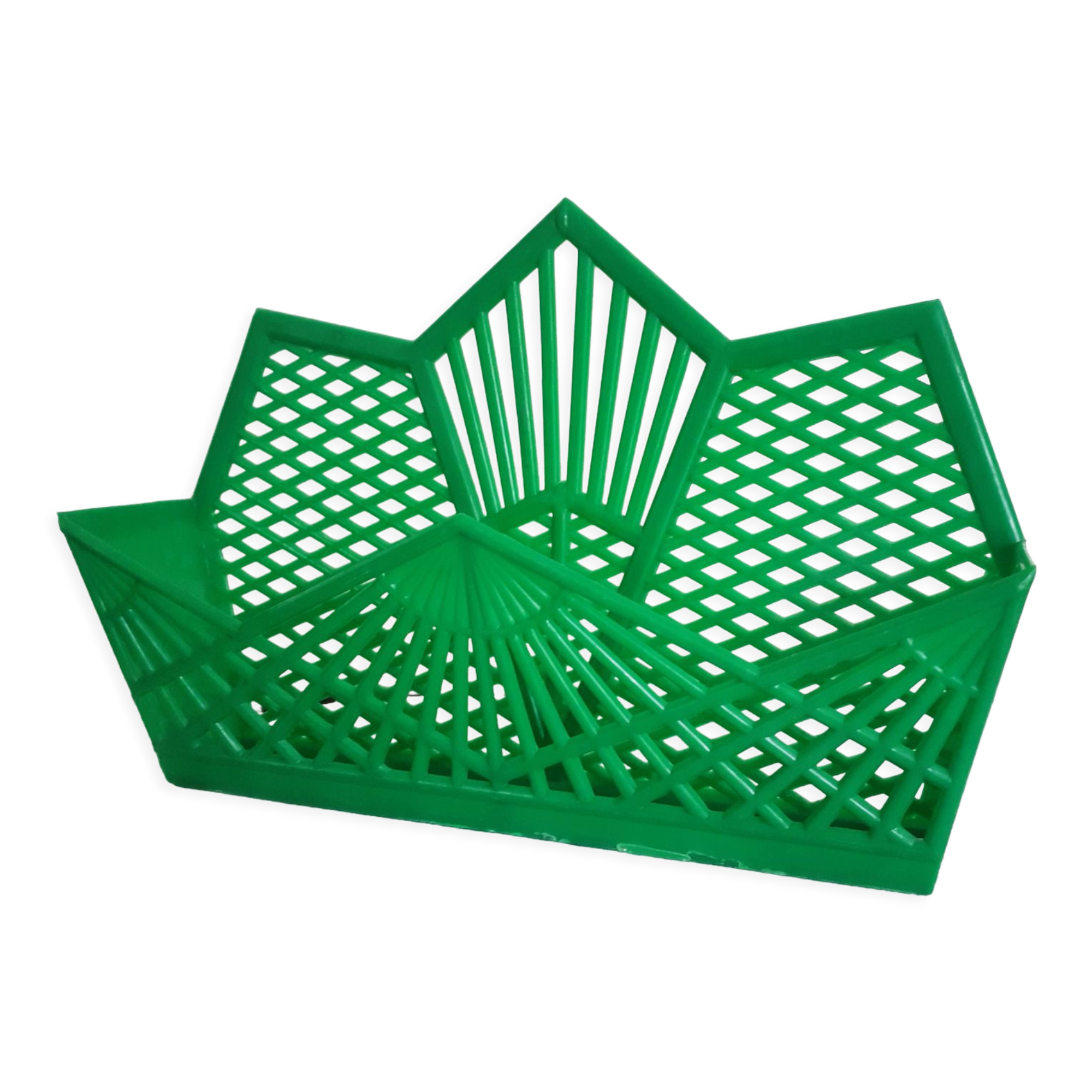 Vintage green plastic mail rack, 50s
