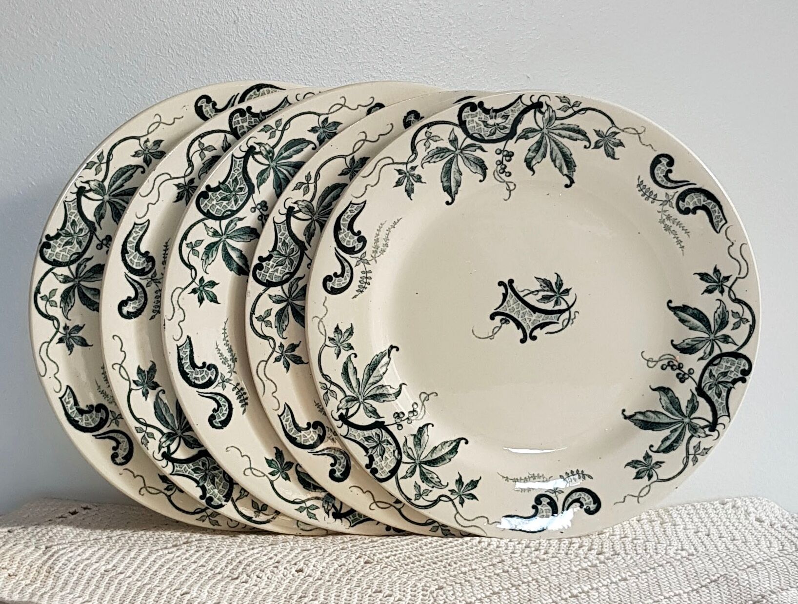 Ens. of 6 flat plates Model "Modern" Iron Earth R&A Salins